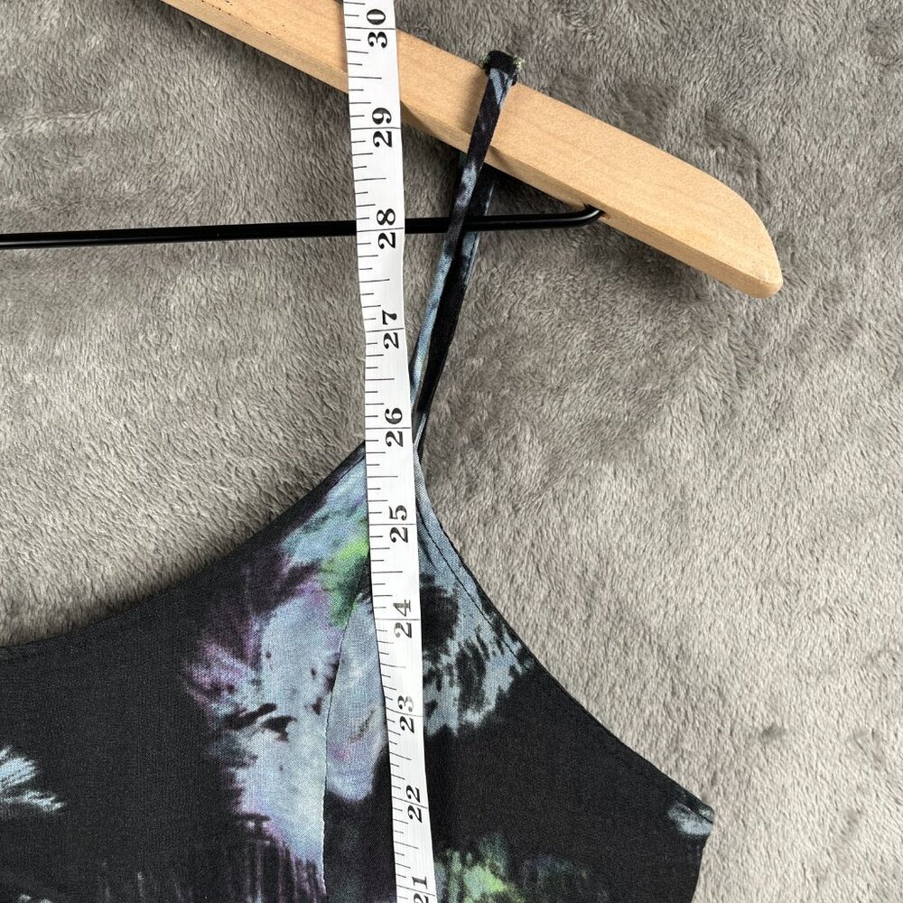 American Eagle Outfitters Dress Women’s M Black Tropical Print Mini Fit & Flare - Picture 5 of 7